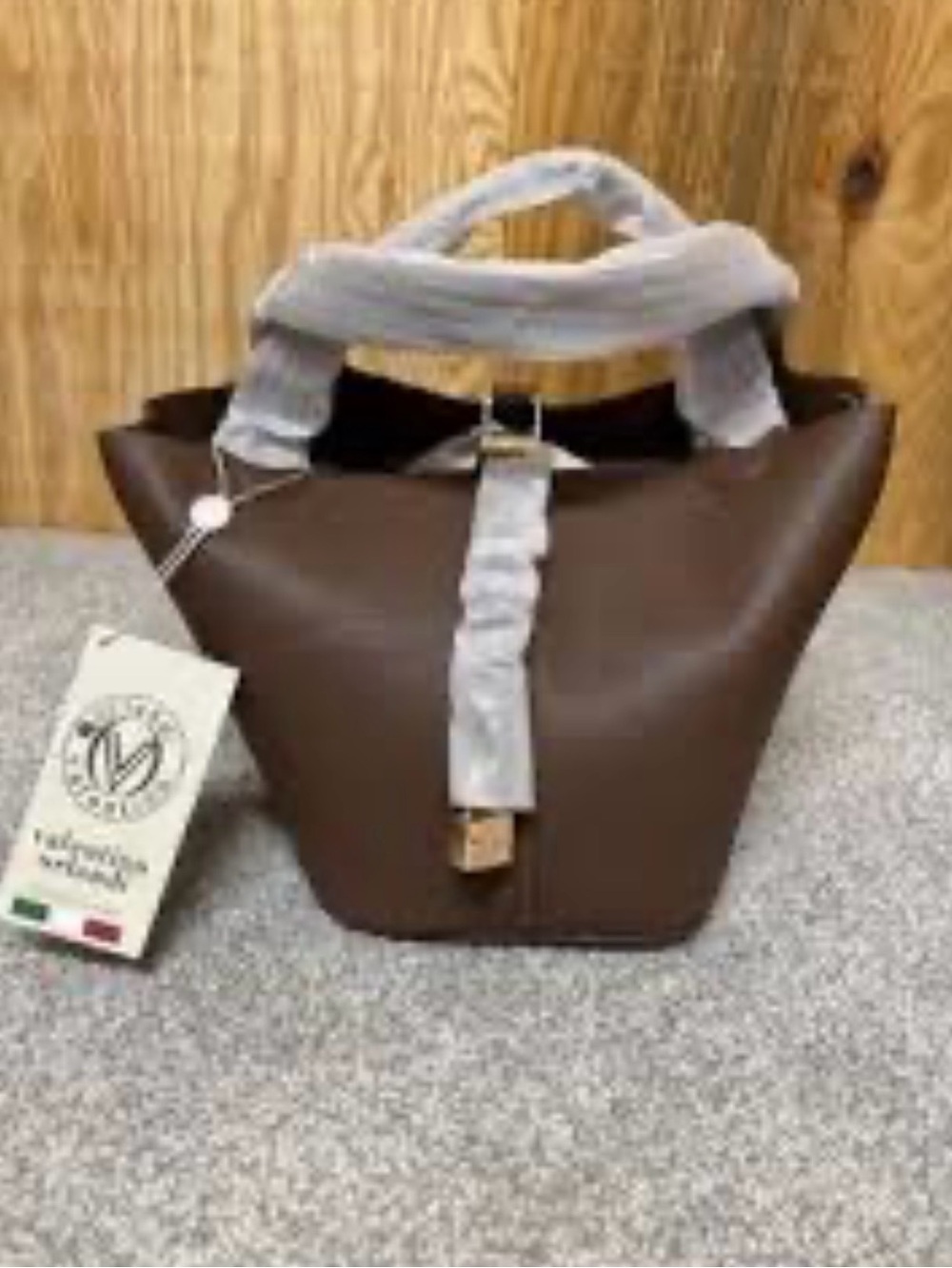 Valentino Orlandi Brown Mini Top-Handle Leather Bag